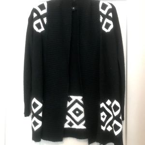 Black and white long sweater